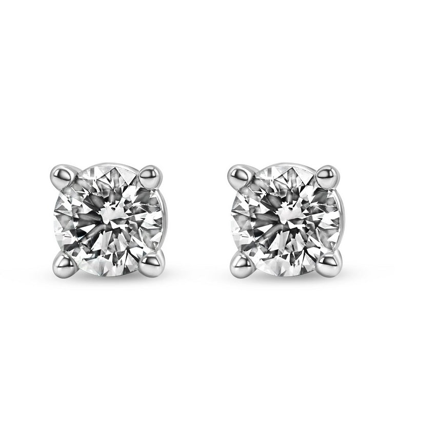 0.25 CTW 14k Gold Vermeil Diamond Stud Earrings -1
