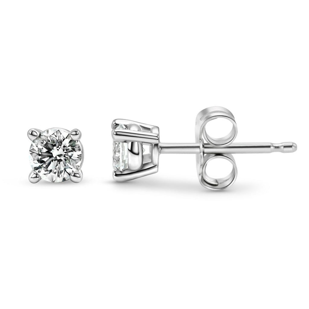 0.25 CTW 14k Gold Vermeil Diamond Stud Earrings -0