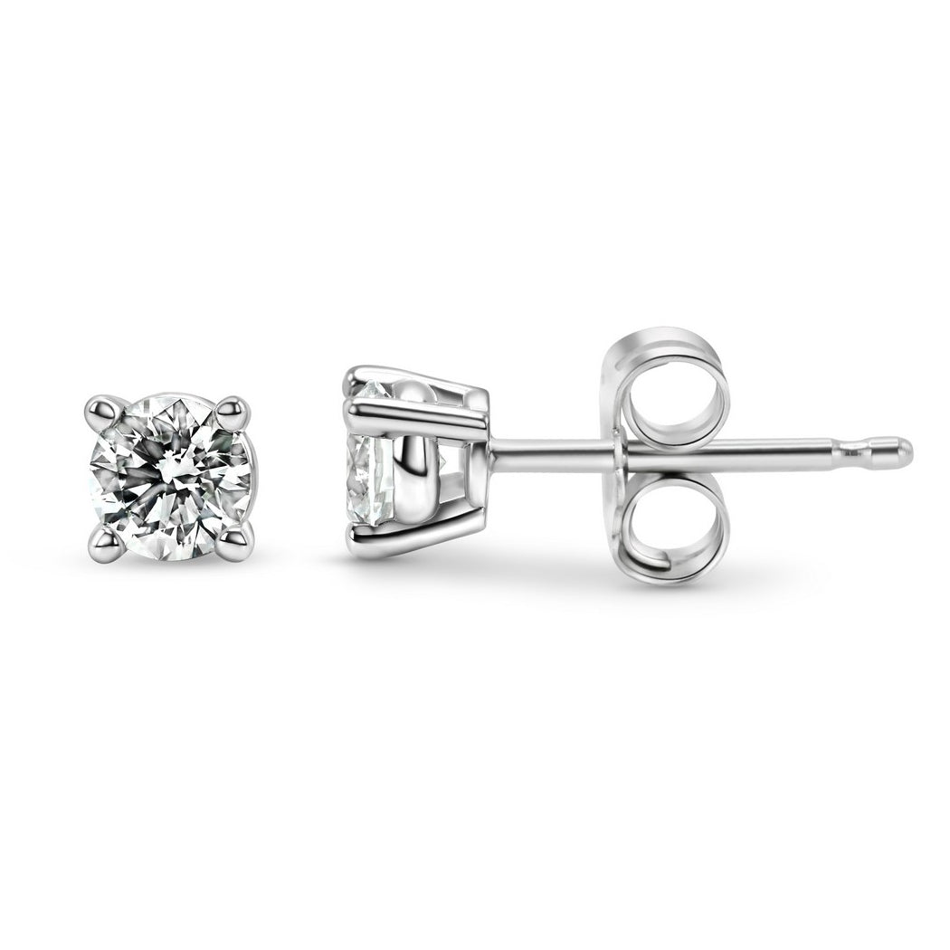 0.25 CTW 14k Gold Vermeil Diamond Stud Earrings -0