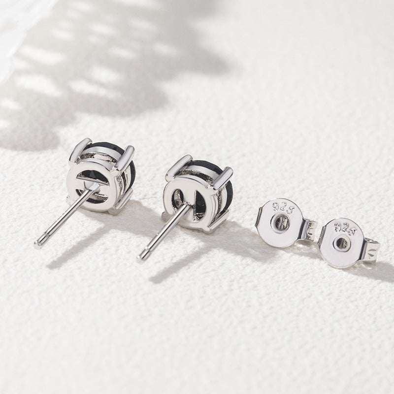 Obsidian stud earrings
