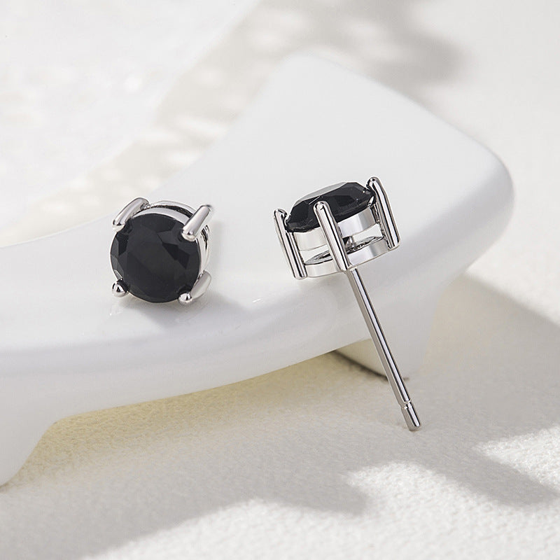 Obsidian stud earrings
