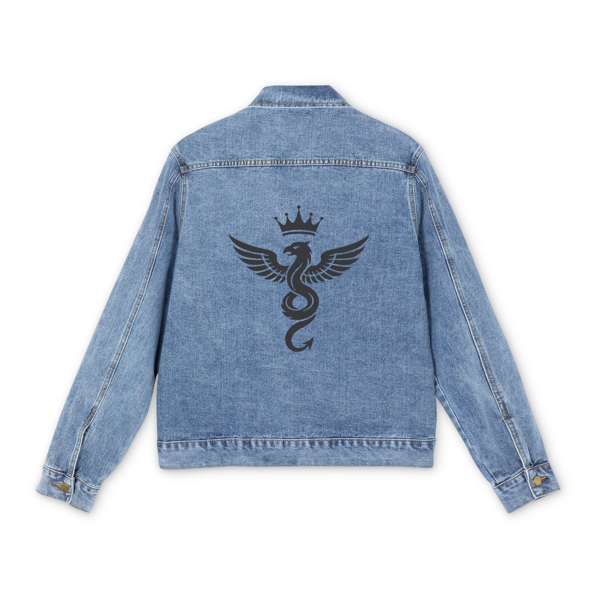 Crowned Hawk-Serpent Denim Jacket