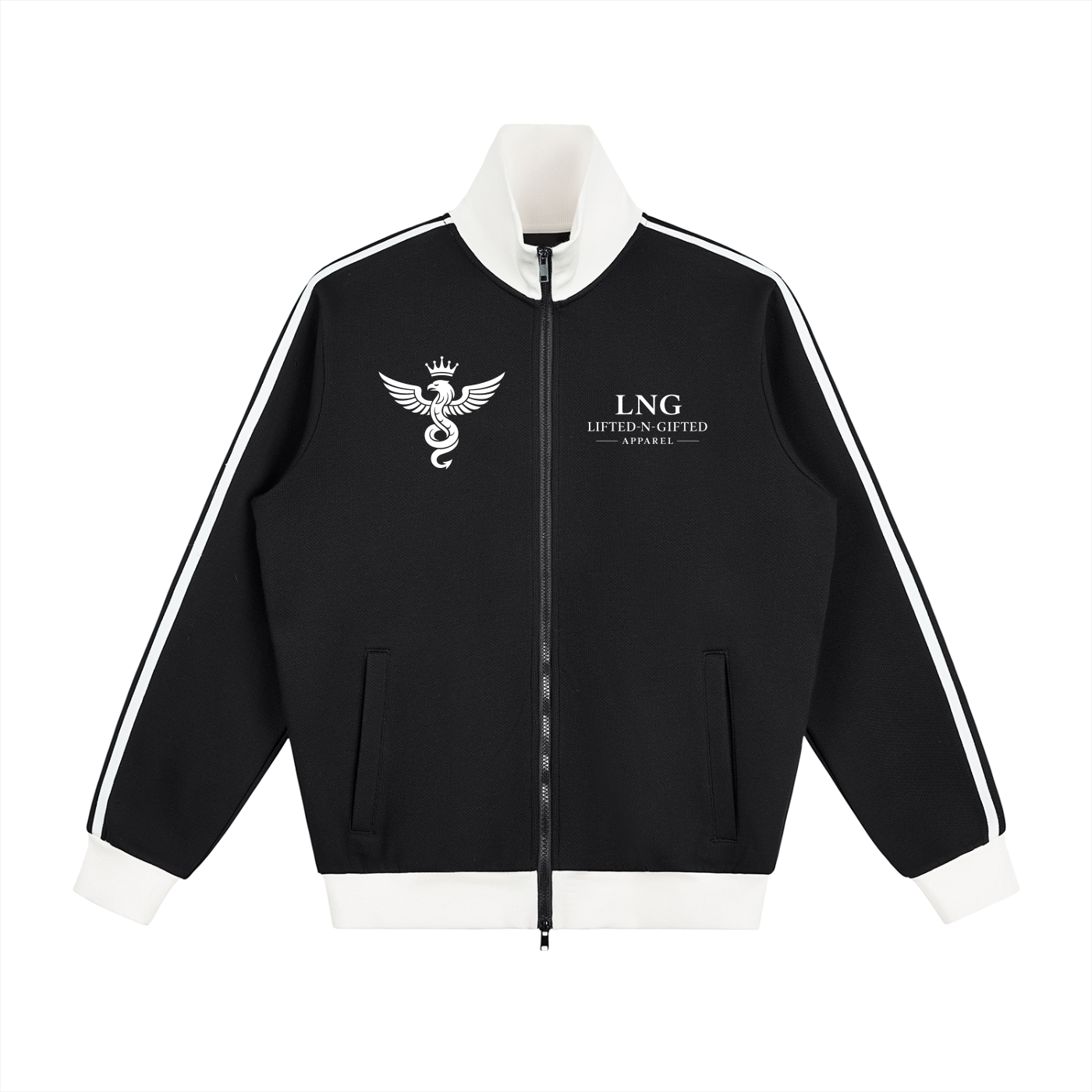 LNG Contrast Side Stripe Fleece Track Jacket