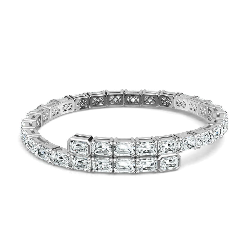 Couple's silver-encrusted moissanite bracelet