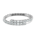 Couple's silver-encrusted moissanite bracelet