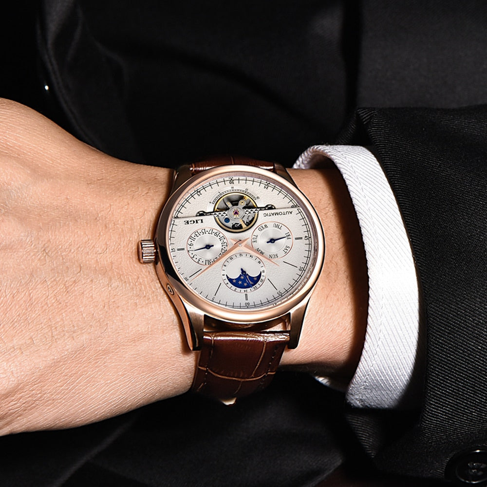 LIGE Men Automatic Mechanical Watch