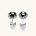 925 sterling silver black 3 crt moissanite ear studs