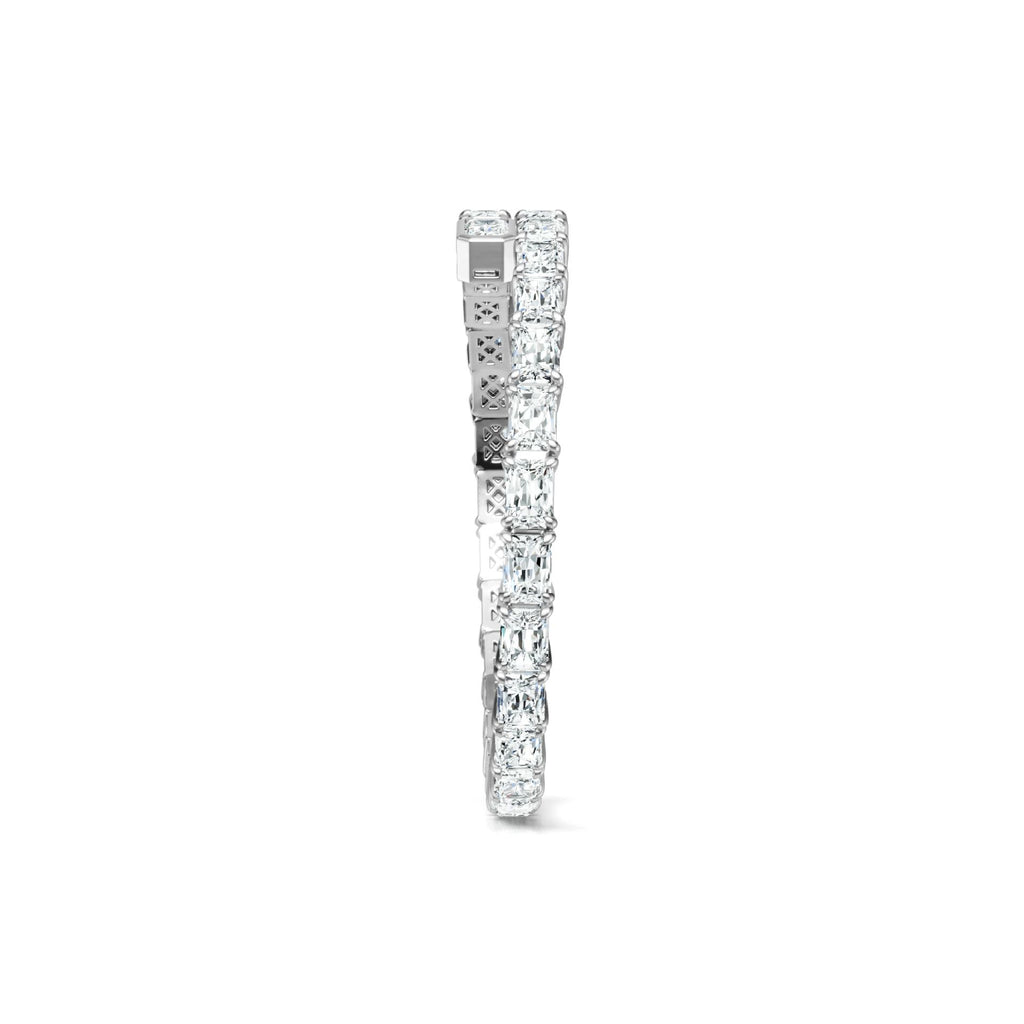 Couple's silver-encrusted moissanite bracelet