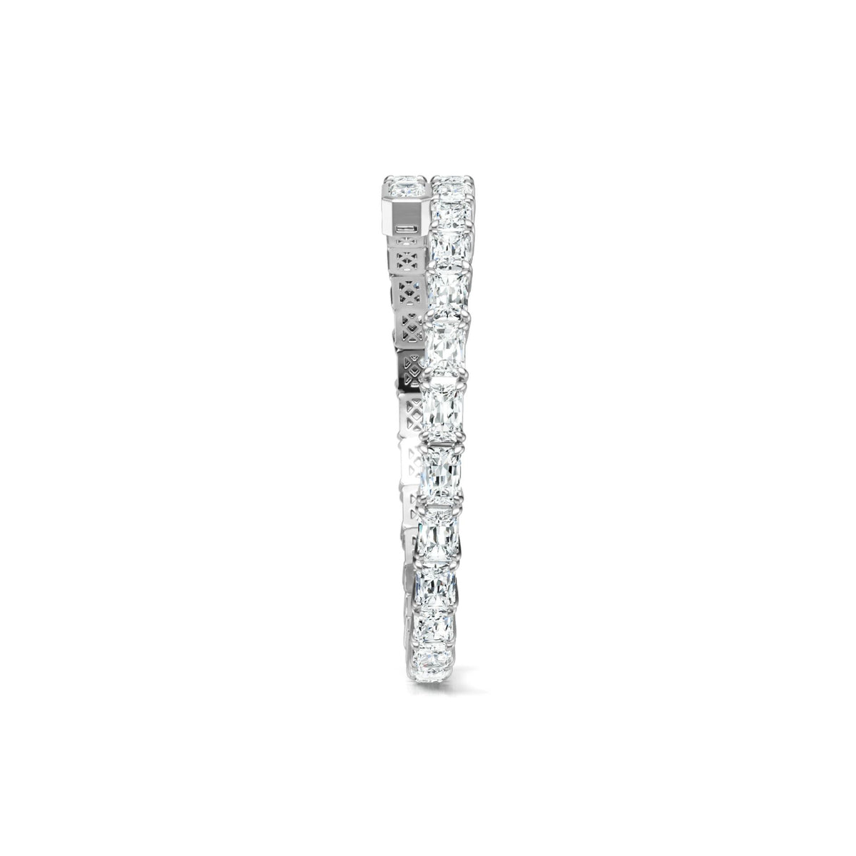 Couple's silver-encrusted moissanite bracelet