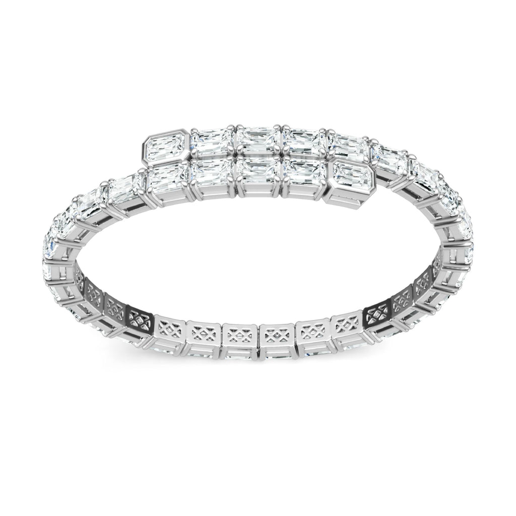 Couple's silver-encrusted moissanite bracelet
