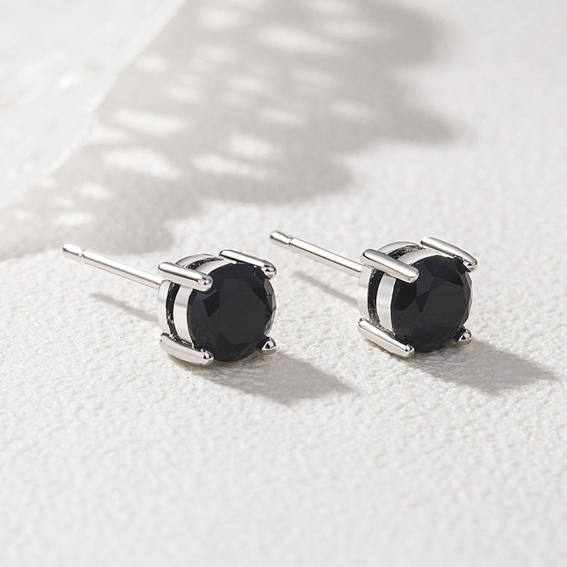 Obsidian stud earrings