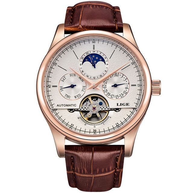 LIGE Men Automatic Mechanical Watch