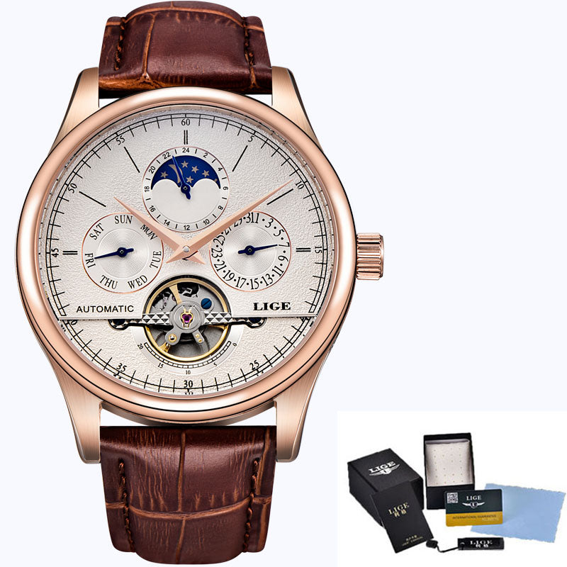 LIGE Men Automatic Mechanical Watch