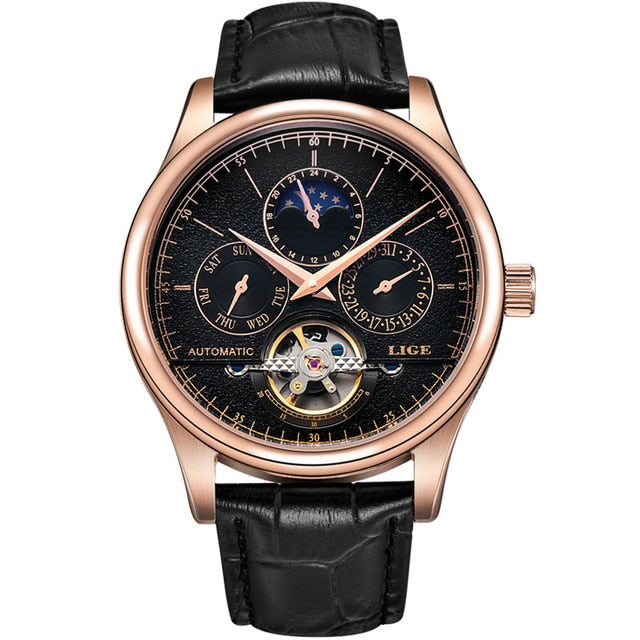 LIGE Men Automatic Mechanical Watch