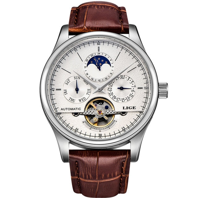 LIGE Men Automatic Mechanical Watch