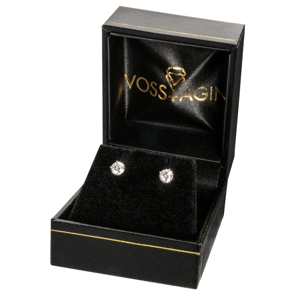 1.00 CTW Lab Grown G/VS Diamond Stud Earrings in 14k Gold Overlay - AGI Certified-4