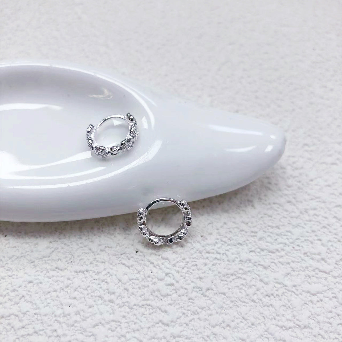 S925 sterling silver rose earrings