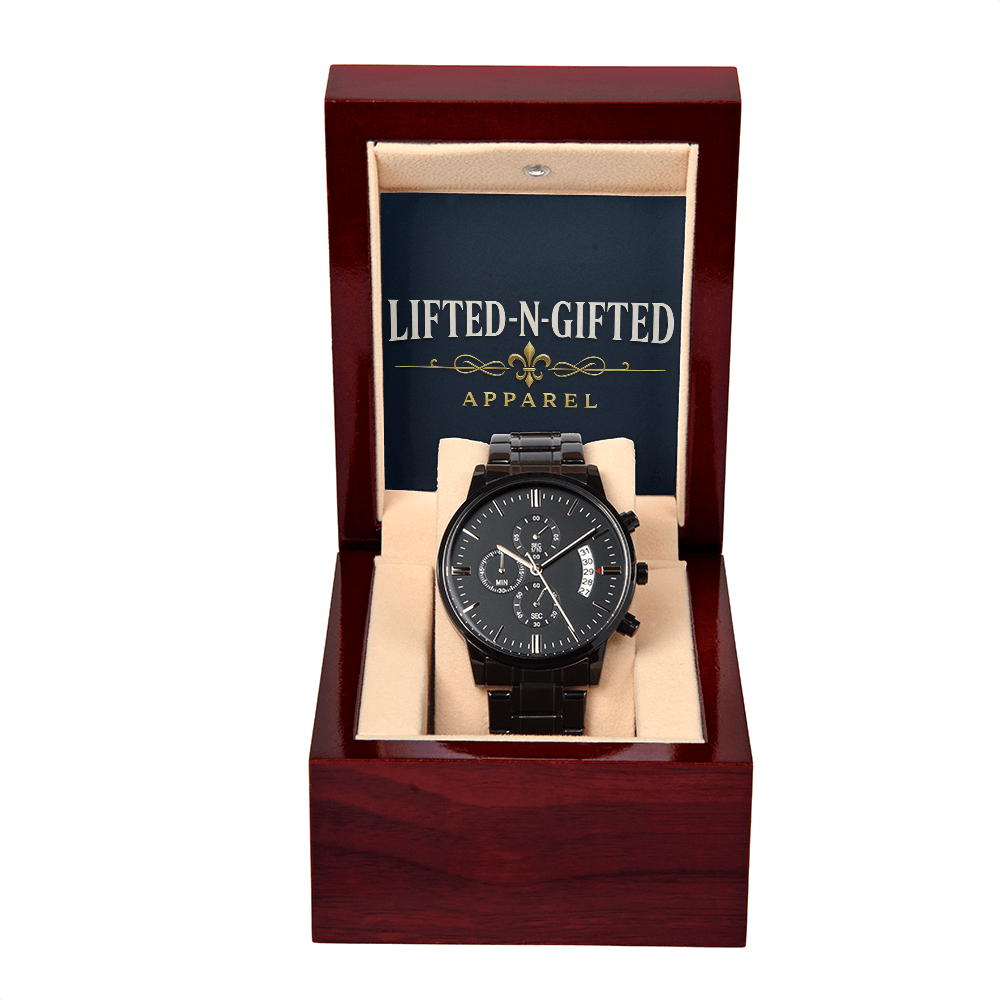 LNG Black Chronograph Watch