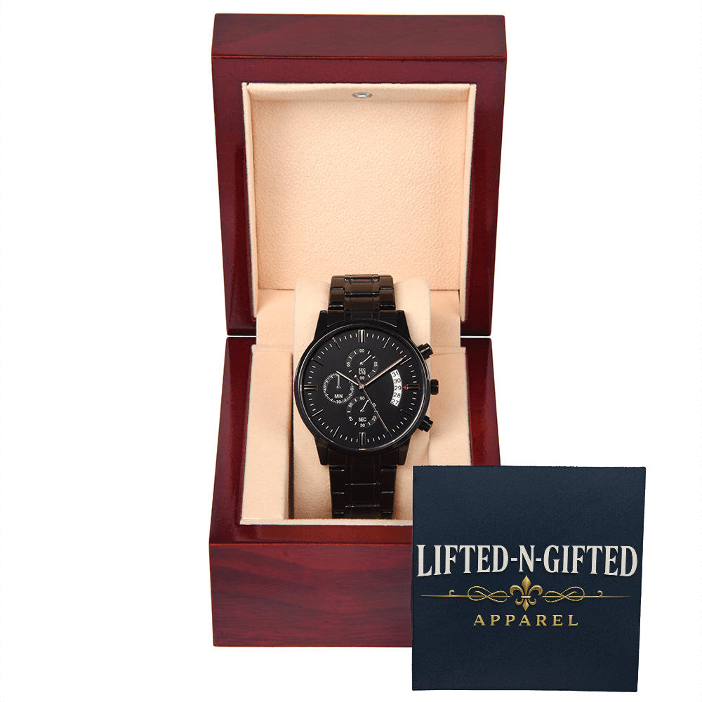 LNG Black Chronograph Watch