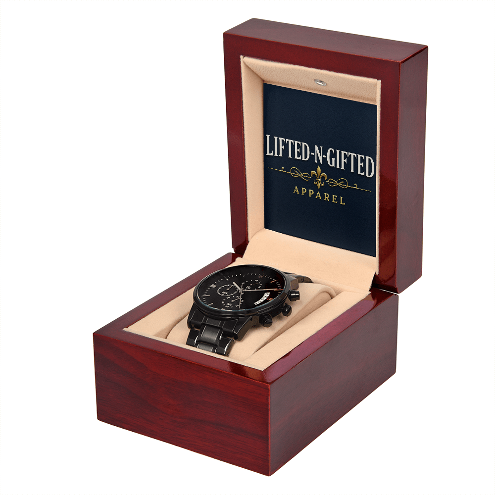 LNG Black Chronograph Watch