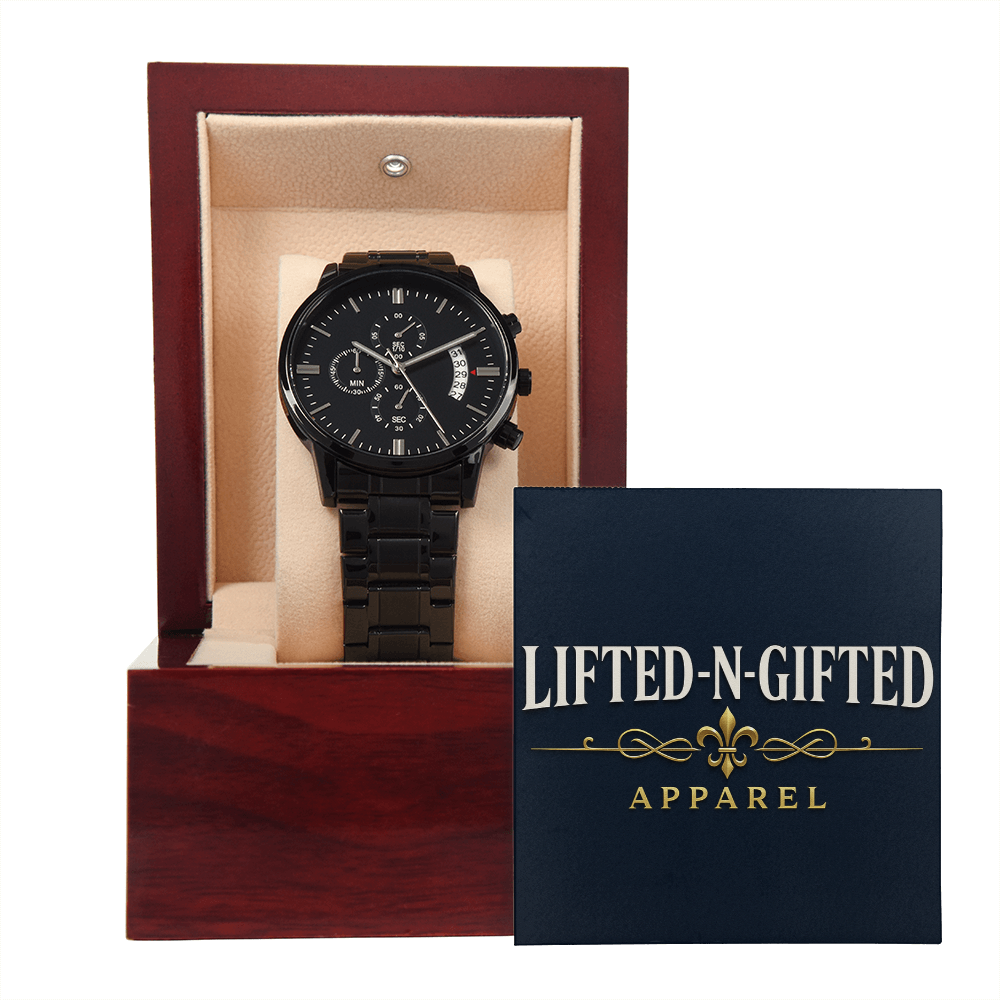 LNG Black Chronograph Watch