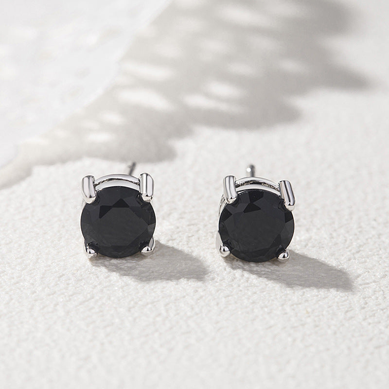 Obsidian stud earrings