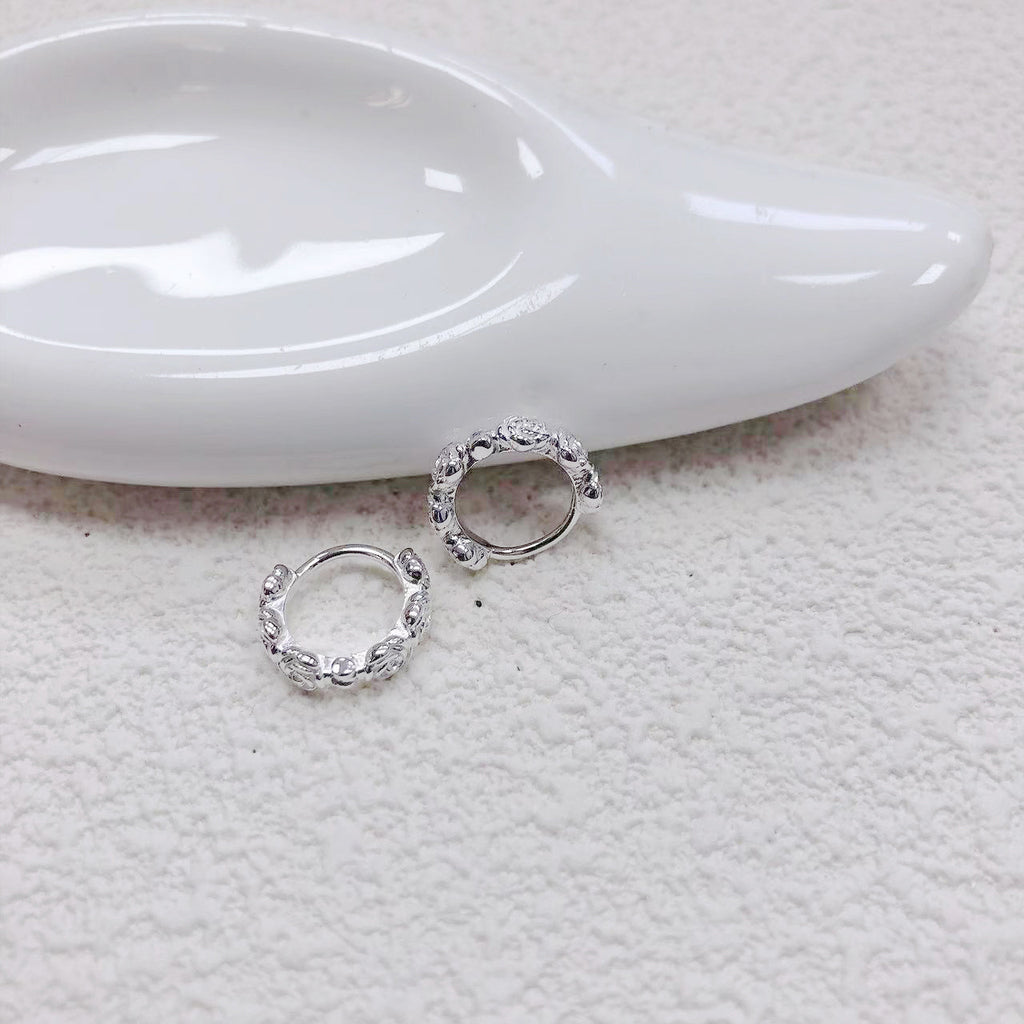 S925 sterling silver rose earrings