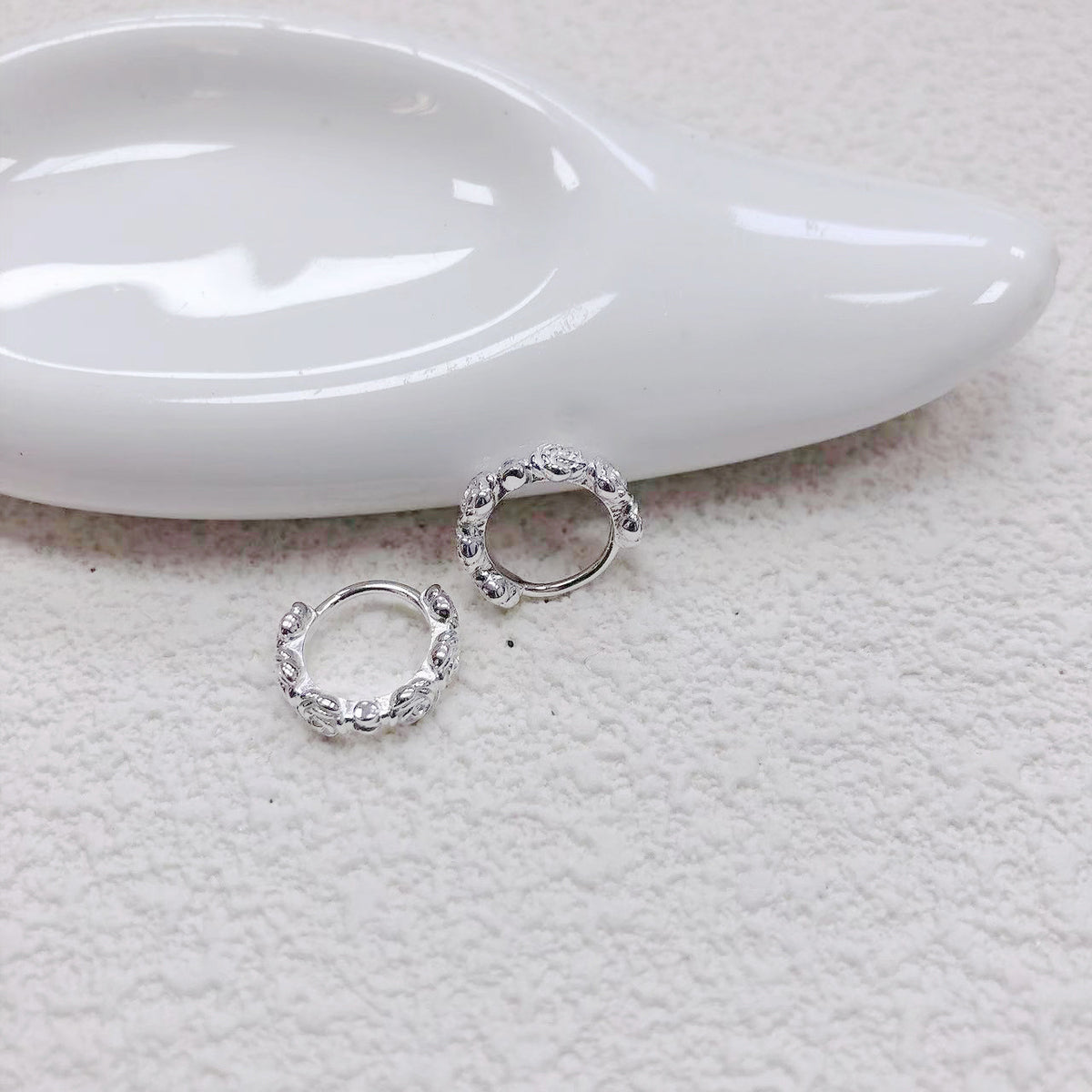 S925 sterling silver rose earrings