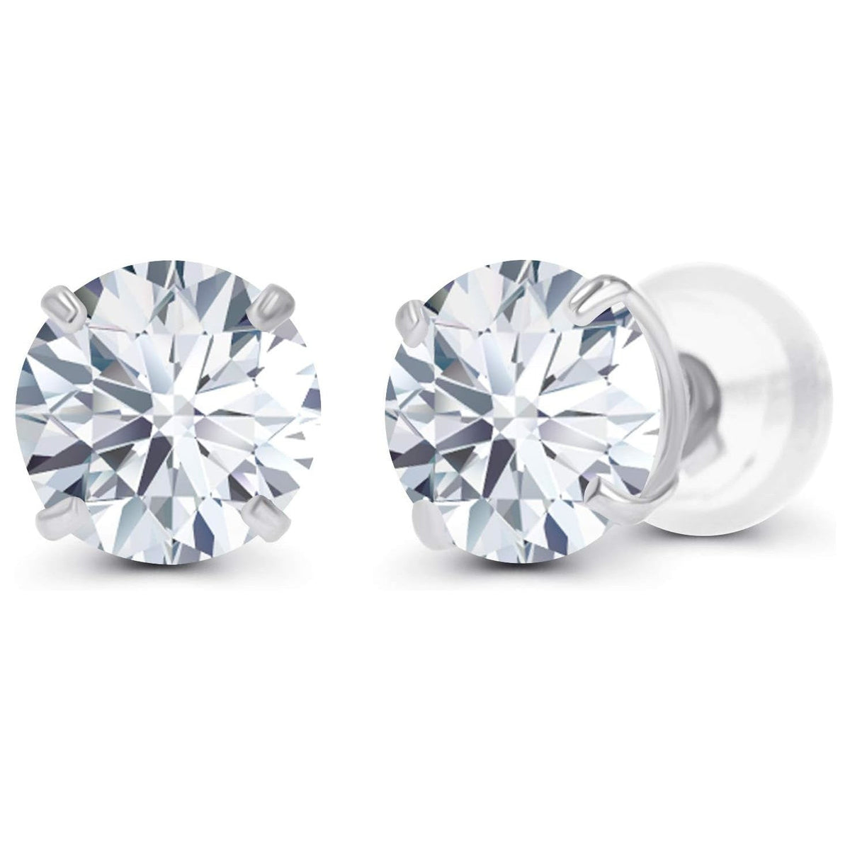 1.50 CTW AGI Certified Lab-Grown Diamond Stud Earrings in 14K White or Yellow Gold | F-G Color | VS Clarity | Ethical Luxury-0