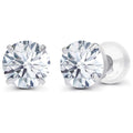 1.00 CTW Genuine Certified Moissanite Stud Earrings in Solid 14K White or Yellow Gold-0