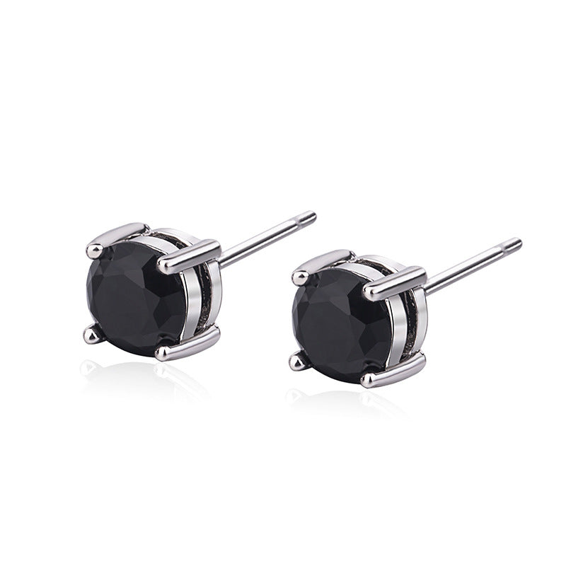Obsidian stud earrings