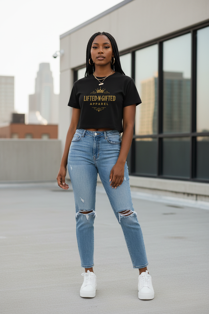 LNG Women's Baby Tee Model Mockup