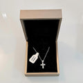 Cross and Chain Necklace – 925 Sterling Silver | Rhodium Plated | Moissanite-0