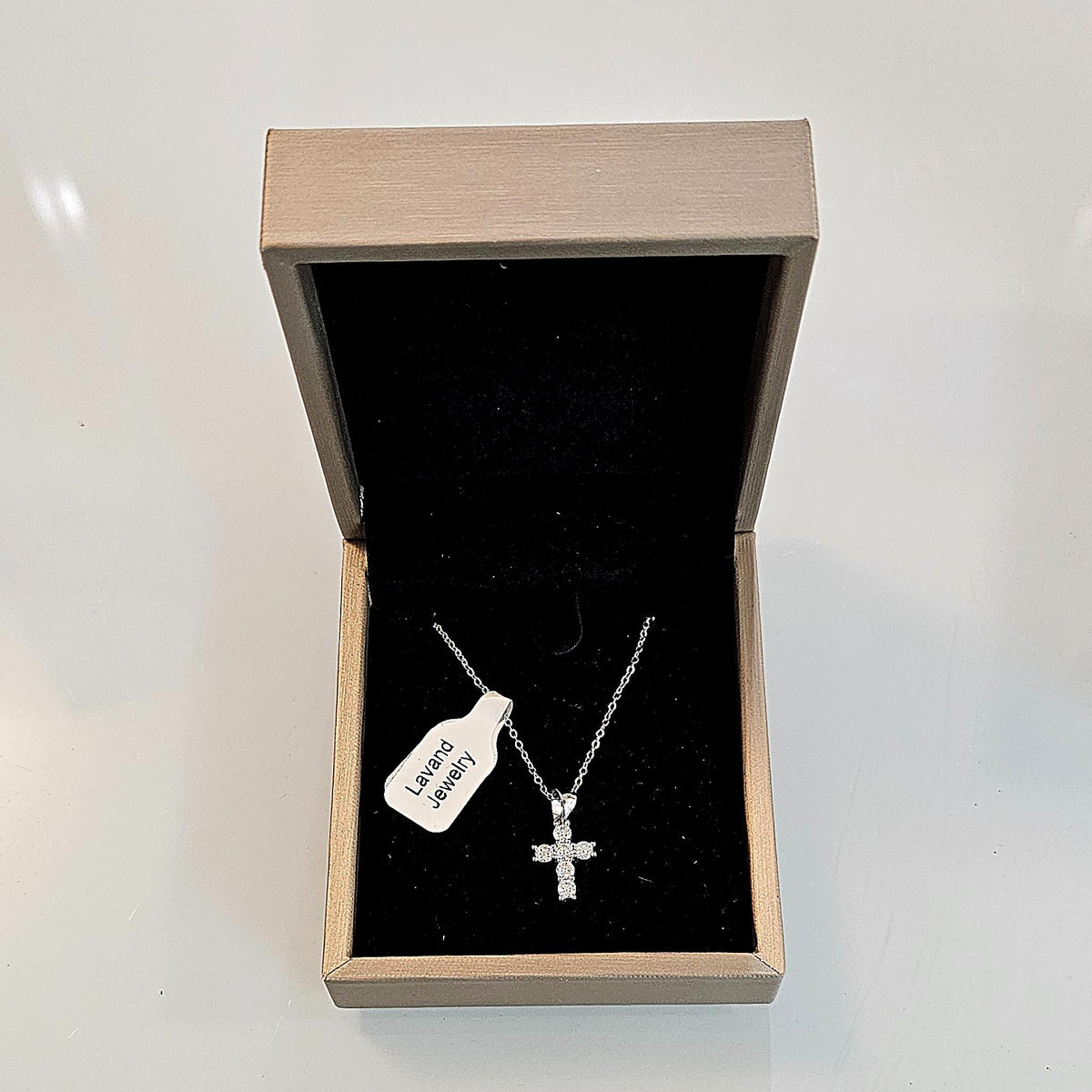 Cross and Chain Necklace – 925 Sterling Silver | Rhodium Plated | Moissanite-0