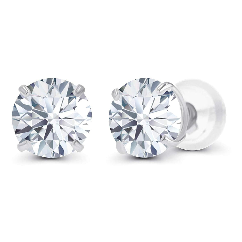 0.50 CTW Diamond Stud Earrings in 14K White or Yellow Gold -0