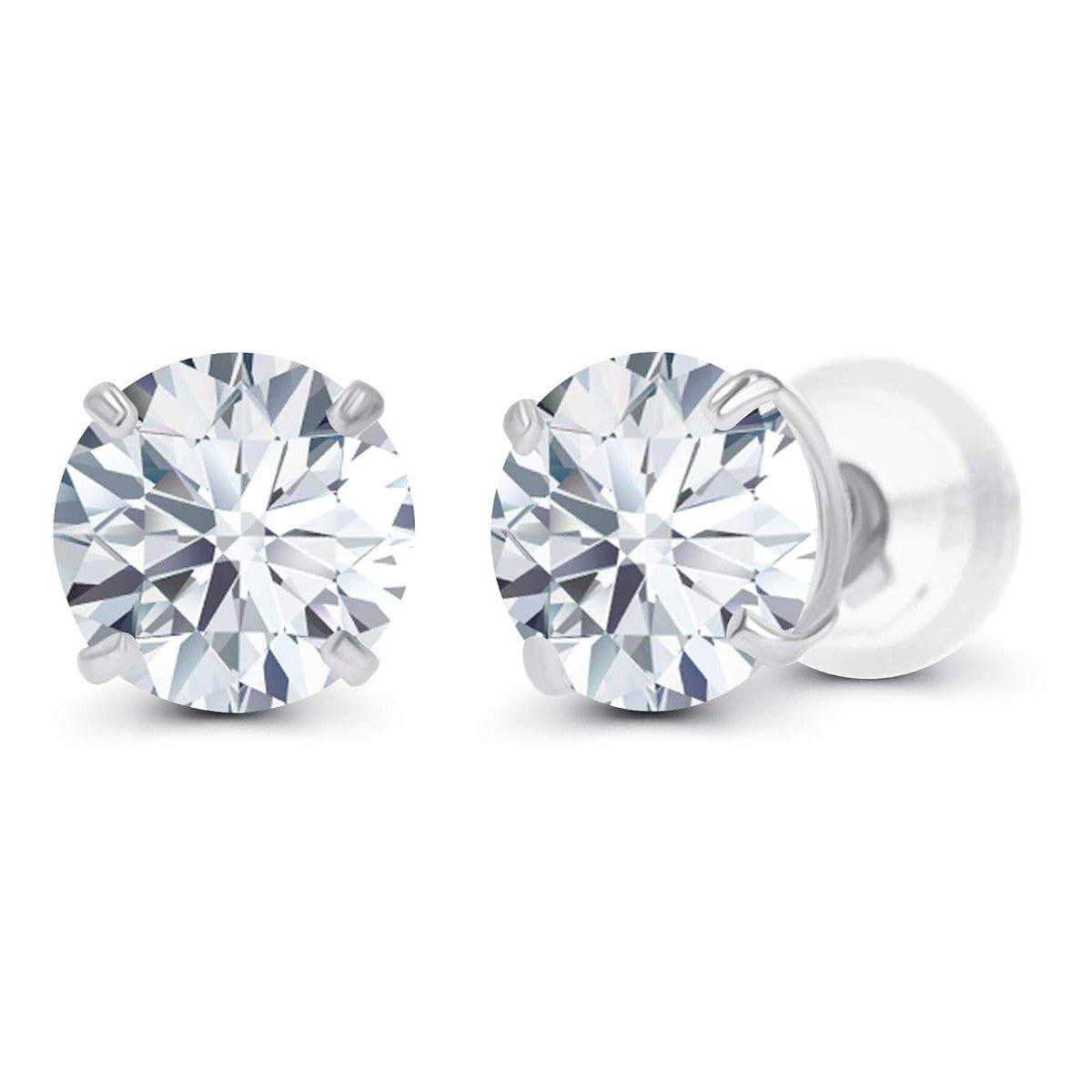 0.50 CTW Diamond Stud Earrings in 14K White or Yellow Gold -0