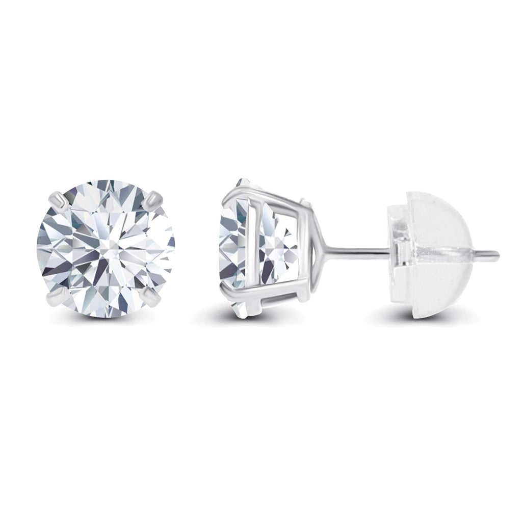 0.50 CTW Diamond Stud Earrings in 14K White or Yellow Gold -2