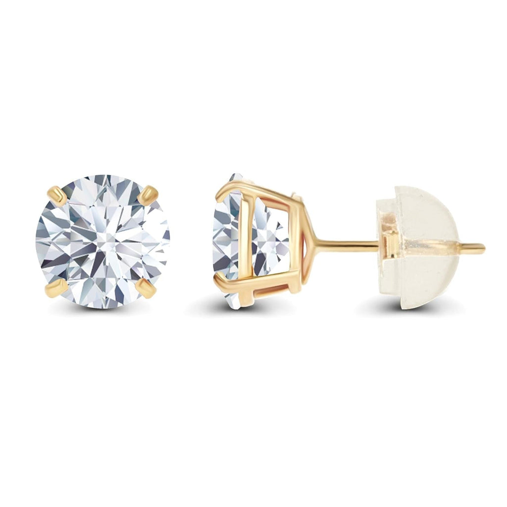 0.50 CTW Diamond Stud Earrings in 14K White or Yellow Gold -3