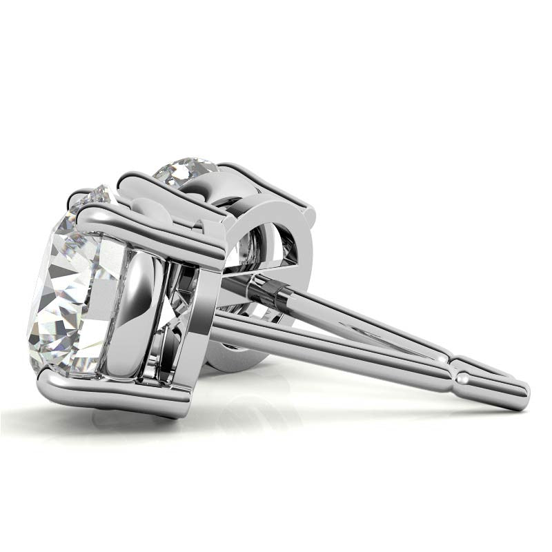 1.00 CTW Lab Grown G/VS Diamond Stud Earrings in 14k Gold Overlay - AGI Certified-1