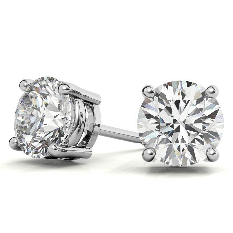 1.00 CTW Lab Grown G/VS Diamond Stud Earrings in 14k Gold Overlay - AGI Certified-0
