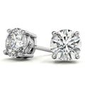 1.00 CTW Lab Grown G/VS Diamond Stud Earrings in 14k Gold Overlay - AGI Certified-0