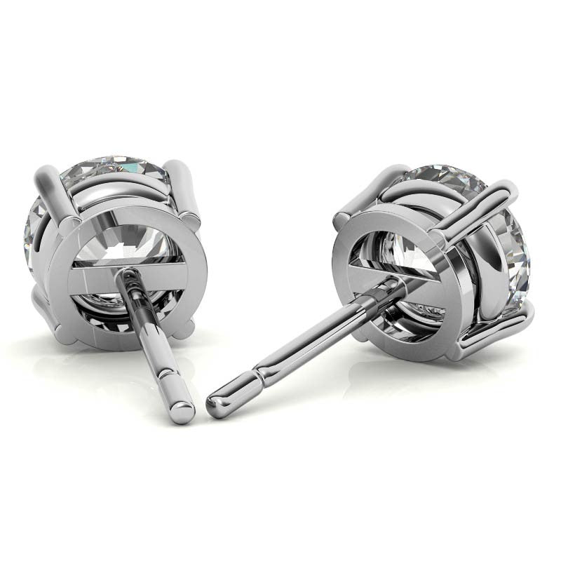 1.00 CTW Lab Grown G/VS Diamond Stud Earrings in 14k Gold Overlay - AGI Certified-2